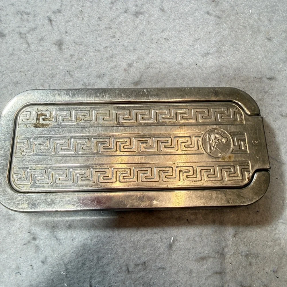 Rolls Razor Imperial No 2 Vintage Shaving Kit Mens Silver Good Greek Key Pattern